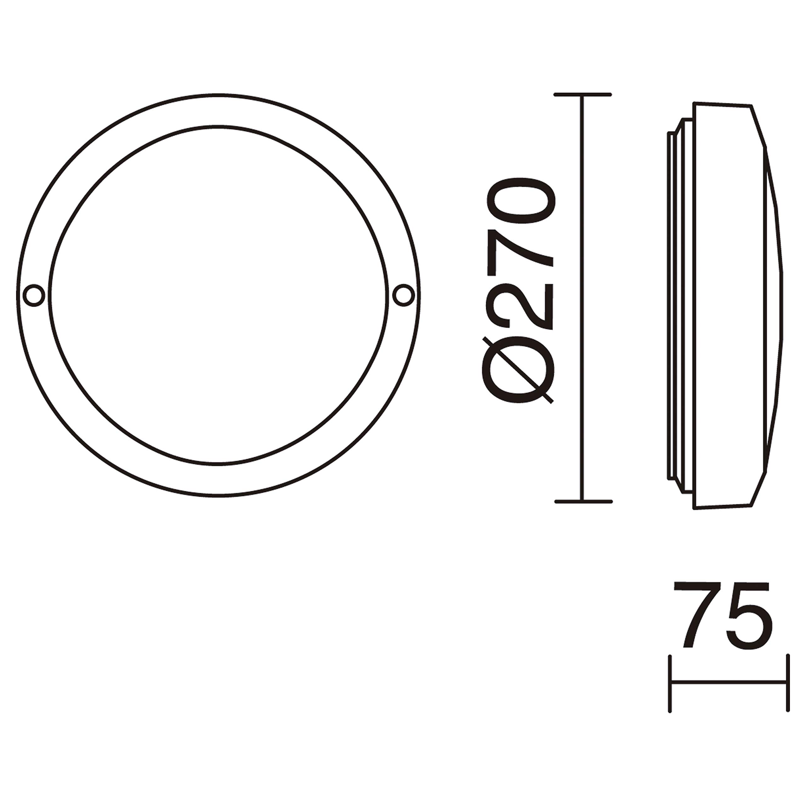 DOPO LIGHTING - Aplique de pared o techo redondo PAMPERO gris portalámpara E27 exterior IP65 (Diam.27cm). Aplique circular gris para balcones, porches y terrazas…