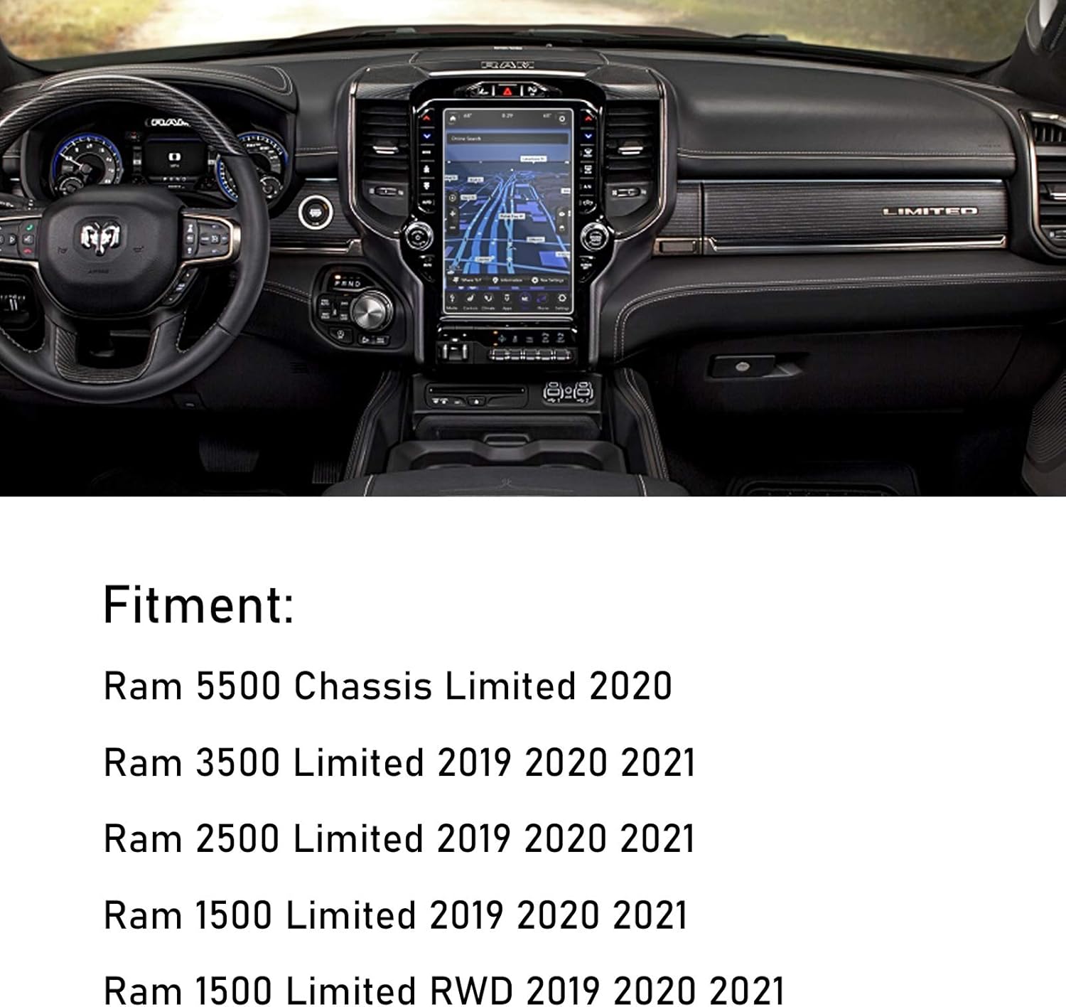 moonlinks screen protector compatible with dodge ram 2019 2020 2021 high definition 9h hardness anti glare scratch fingerprint tempered glass center