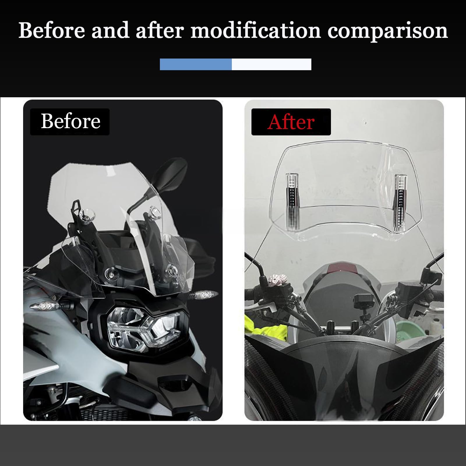Estensione per Parabrezza per Moto per BMW F 850 GS F850G ADV F750GS F850 GS F 750 GS, Deflettore Antivento per Parabrezza Moto Parabrezza Moto Deflettore Spoiler Aria Regolabile A Clip