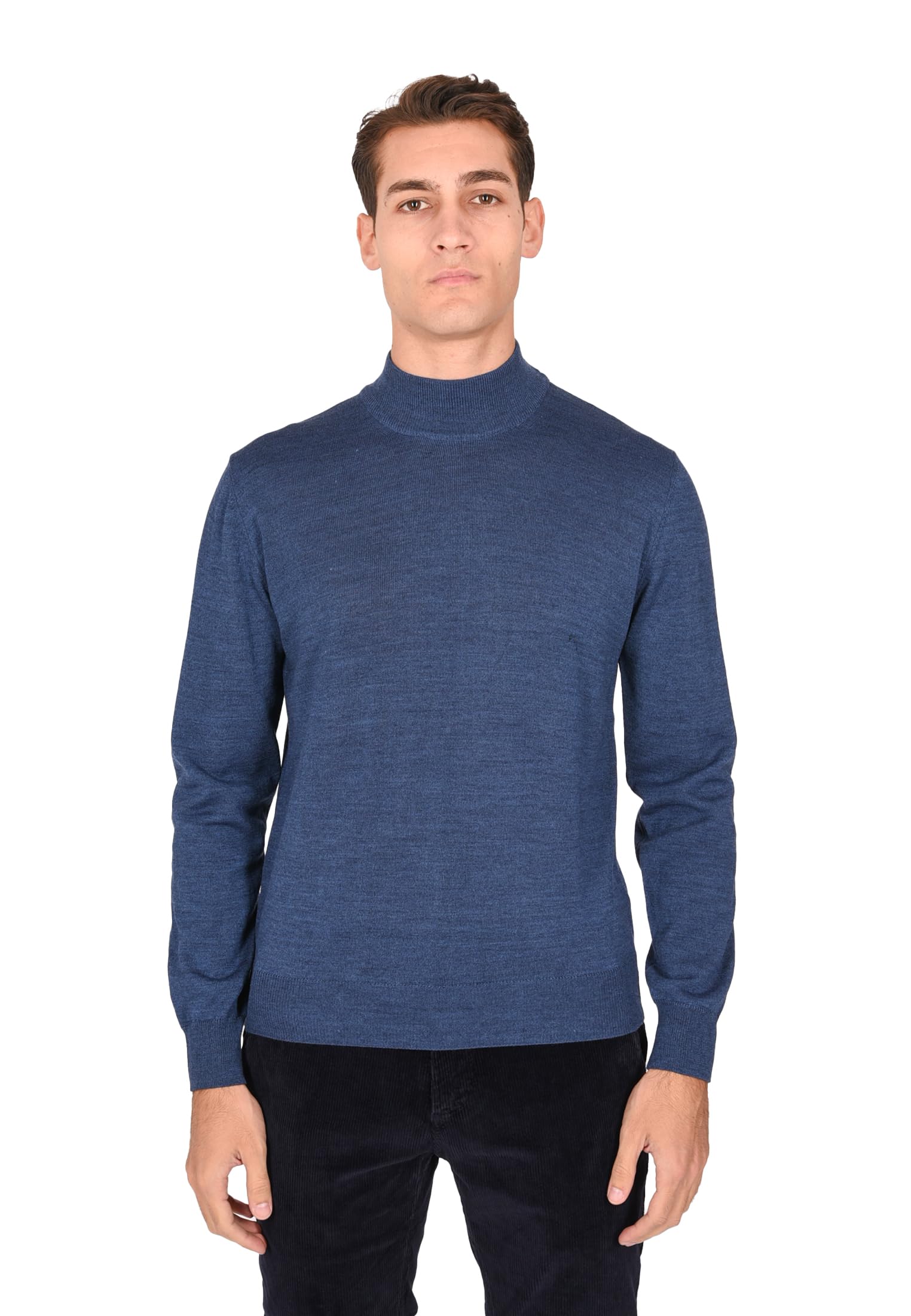 Ciabalù Maglione Lupetto Uomo in Lana Merinos Made in Italy Pullover Dolcevita Mezzo Collo Extrafine