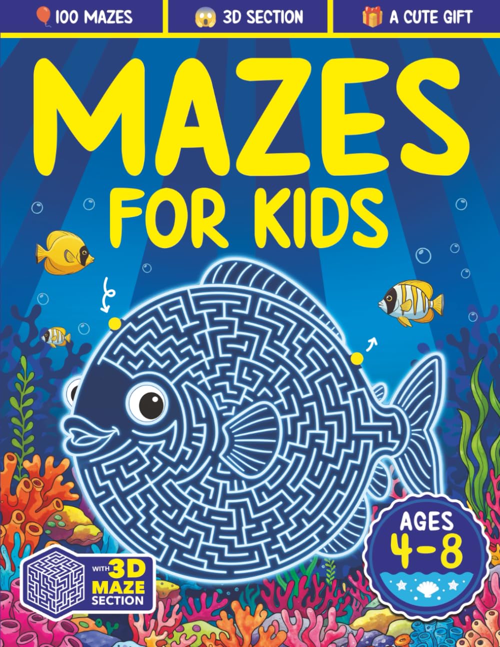 Mazes For Kids Ages 4-8: Maze Activity Book | 4-6, 6-8 | Games, Puzzles and Problem-Solving for Children (Maze Books for Kids)