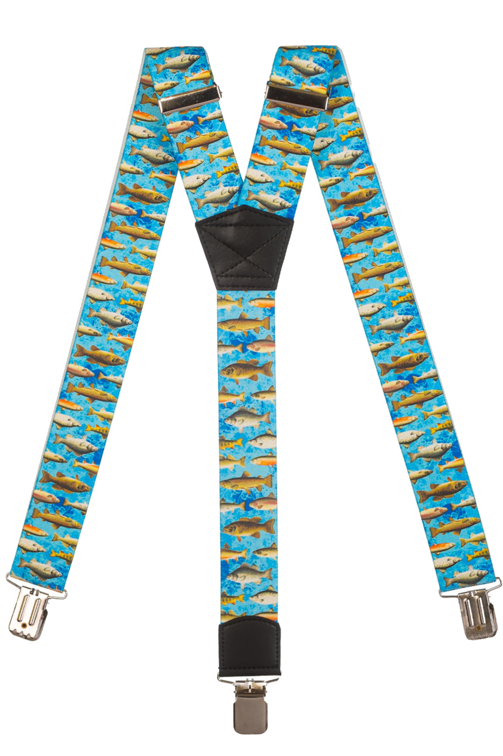 Olata Men's Fish A Heavy Duty Printed Y-Shape Braces/Suspenders, 4Cm