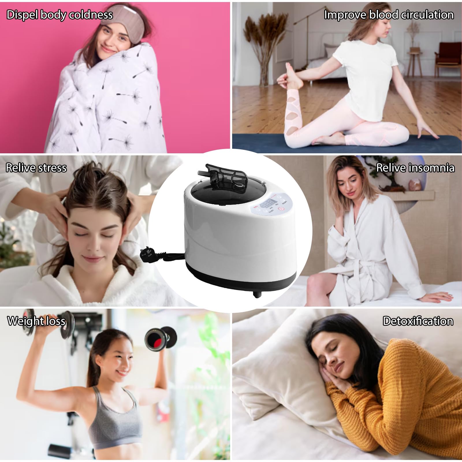 Générateur de Vapeur pour Sauna Portable 1000W avec Télécommande
