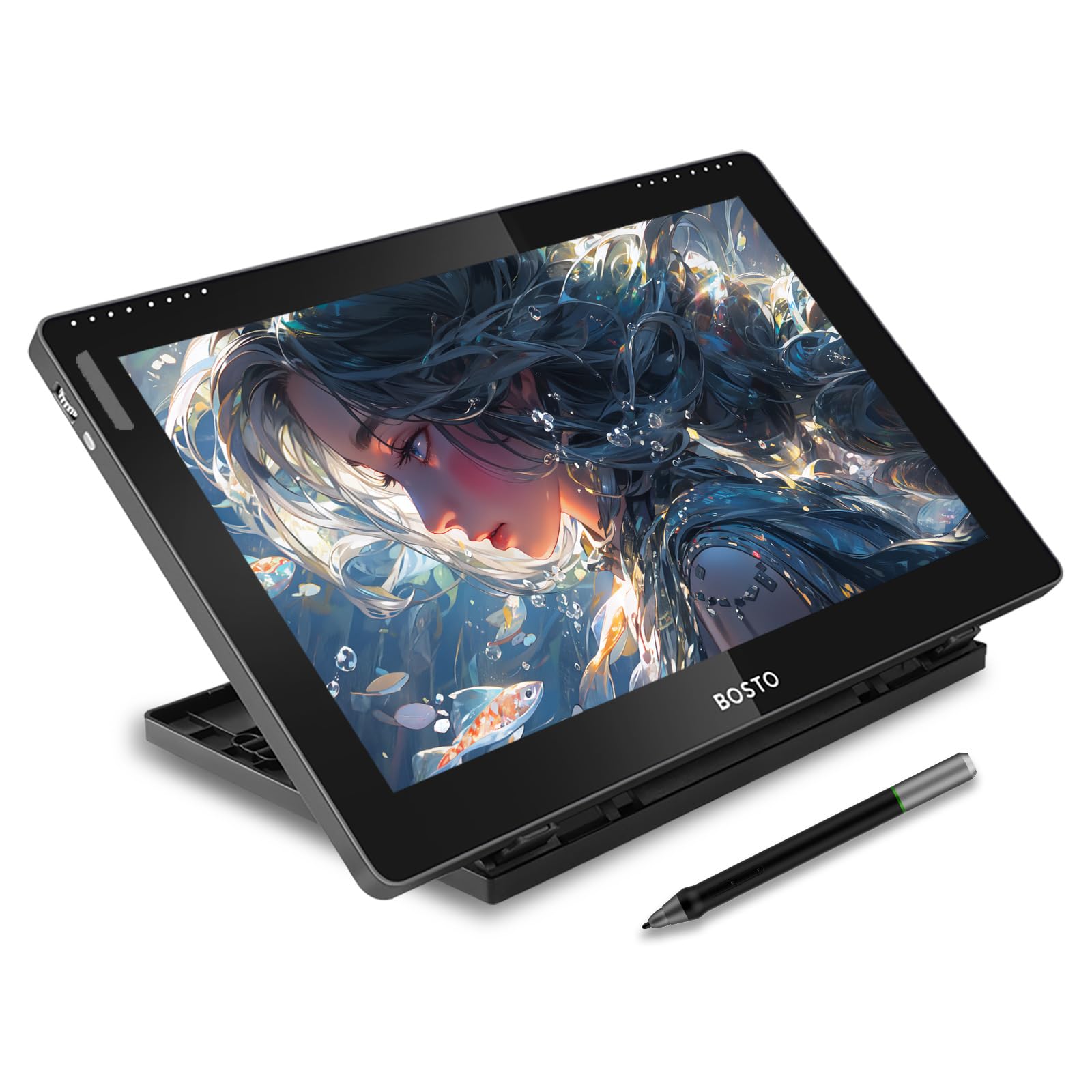 16HD 15,6 pollici IPS Tavoletta grafica Monitor Display 1920 * 1080 Alta risoluzione 16K Livello di pressione con penna stilo ricaricabile/20 punte per penna/Disco USB da 16 GB/Guanto/Panno per