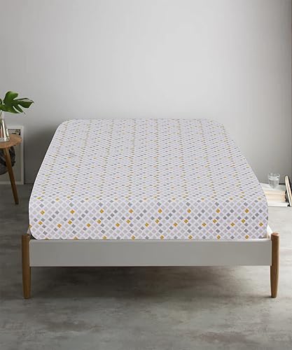 Miniatura 2 de Feather & Stitch - Sábana bajera ajustable, 100 % algodón, 300 hilos, ligera, refrescante y transpirable, con bolsillo profundo elástico regular de