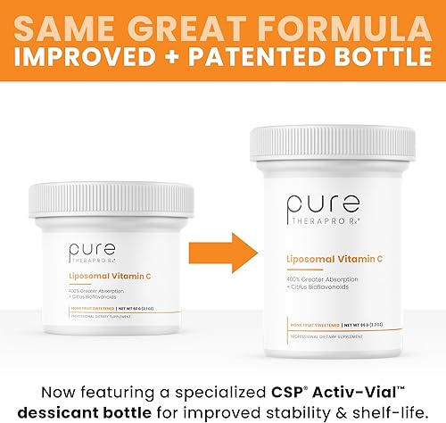 Miniatura 5 de Pure Therapro Rx Polvo de vitamina C 100% liposomal, suplemento vegano patentado PureWay de vitamina C, apoya el envejecimiento saludable, la