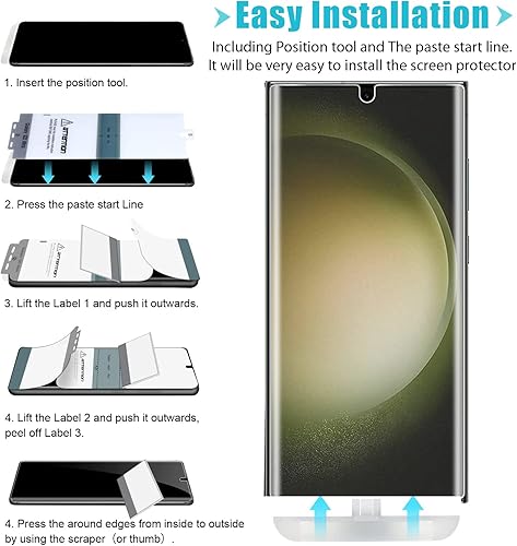 Miniatura 3 de Paquete de 3 + 3 protectores de pantalla para Samsung Galaxy S23 Ultra 5G (no de vidrio, paquete de 3 películas de poliuretano termoplástico