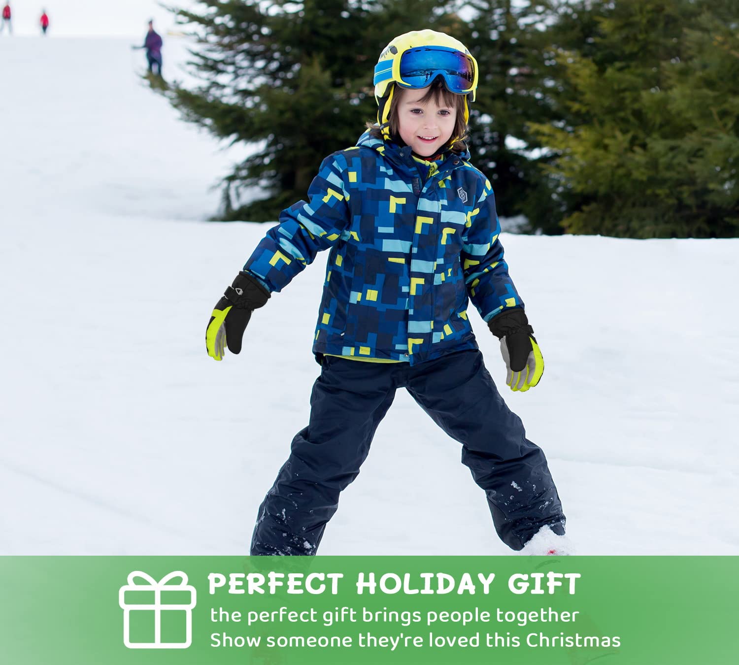 Homord Guantes Nieve Niño Mitones Unisex Guantes Esqui Niño Guantes de Invierno Guantes Ski Mujer Tobogán Snowboard Skate Ciclismo Running 3-13 años