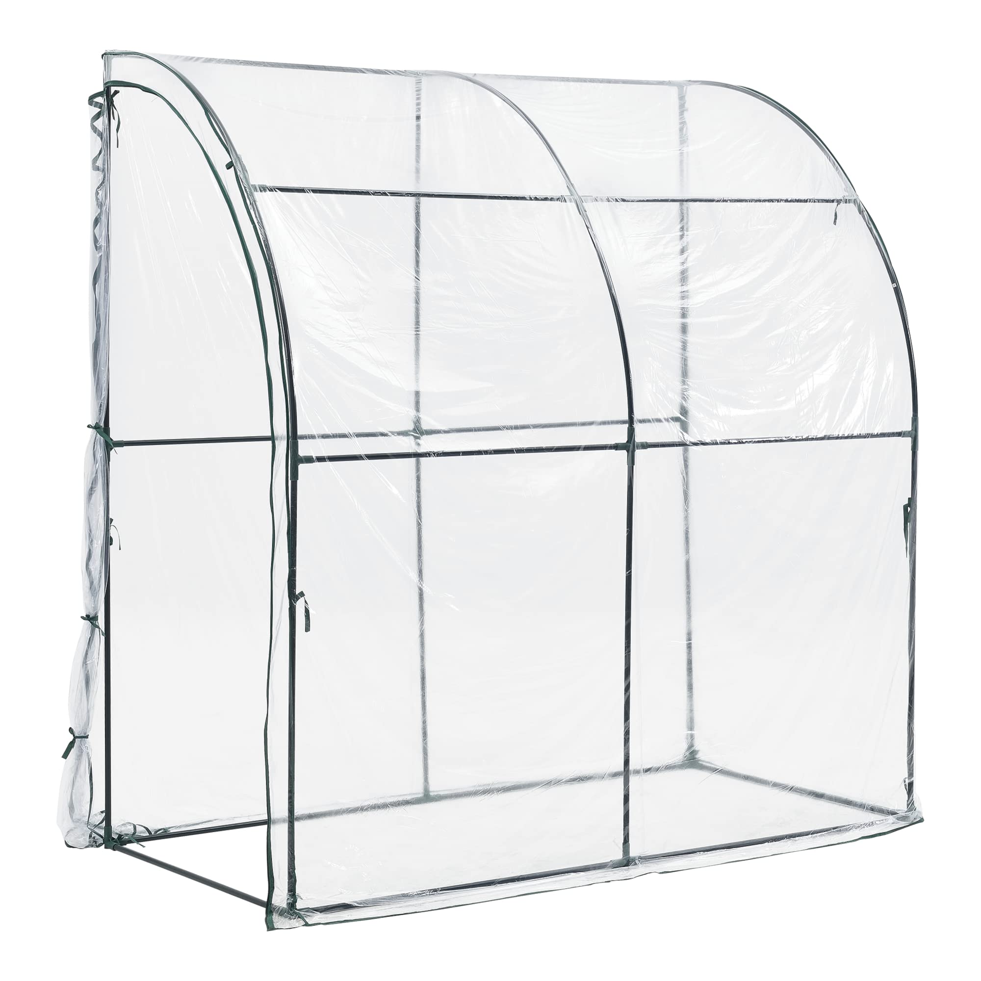 [en.casa] Serra da Giardino con Copertura in PVC Trasparente Serra per Orto Piante e Coltivazione Apertura a Cerniera Tetto Arcuato 200x100x215 cm