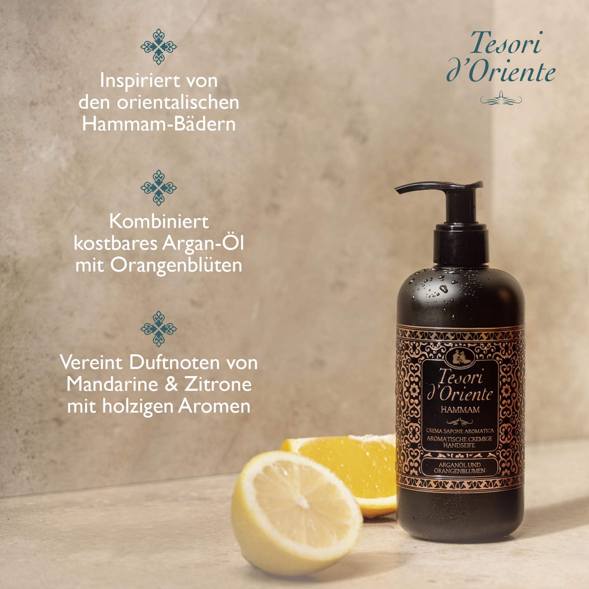 Tesori d'Oriente Jabón Líquido Hammam 300 ml con Aceite de Argán y Flor de Azahar