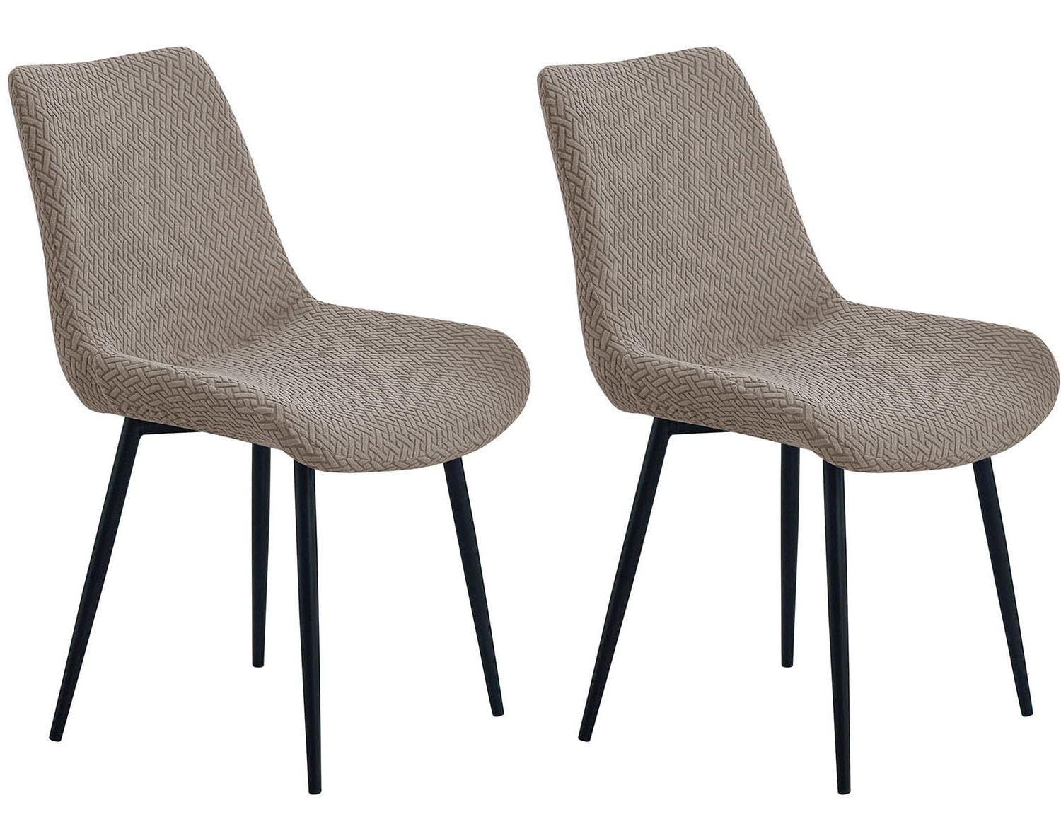 YOPOIY Shell Chair Covers Set of 6 4 2, High Stretch Curved Back Dining Chair Slipcovers, Mid Century Modern Armless Accent Side Chair Furniture Protector (Khaki,2 PCS)