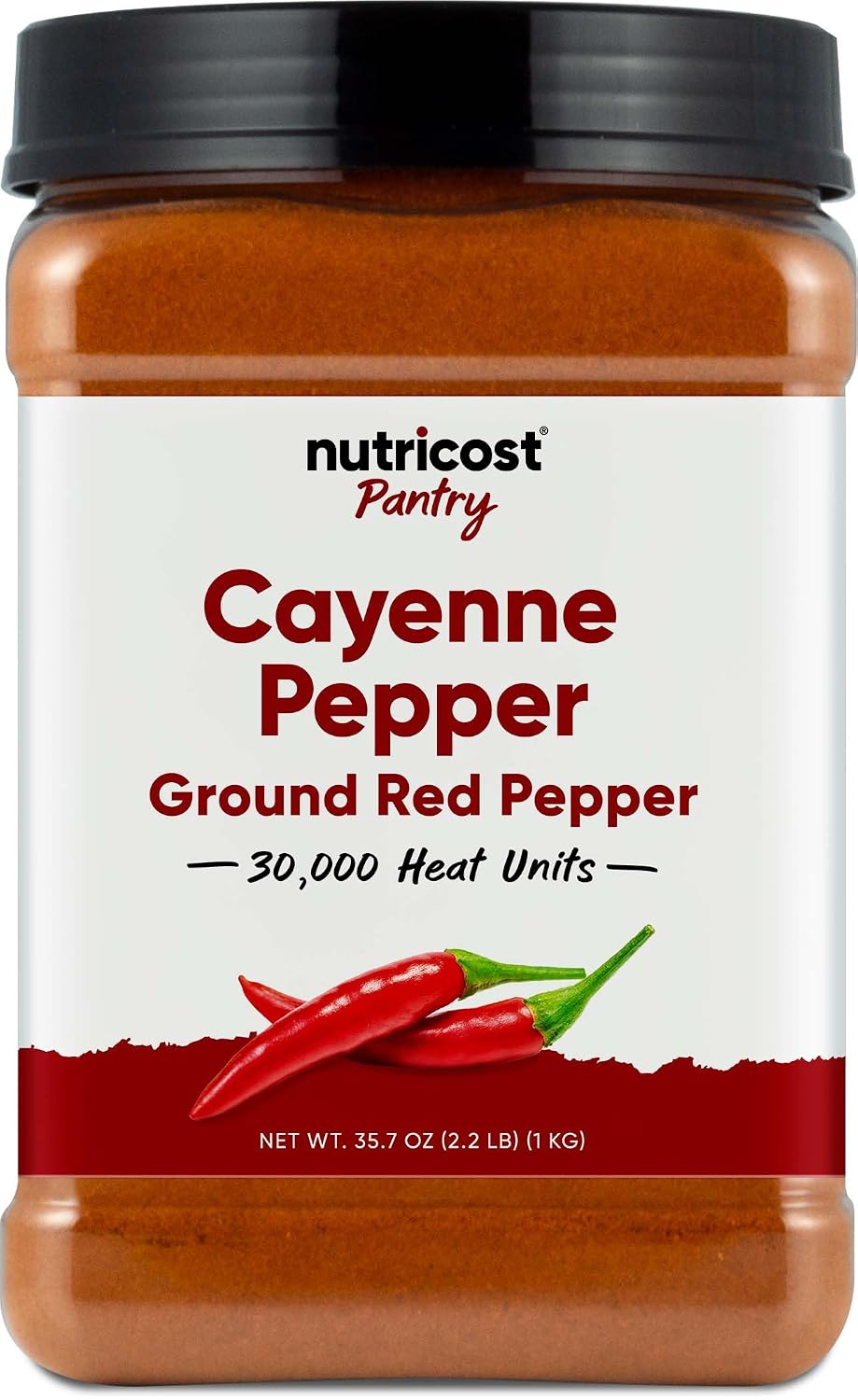 Nutricost Pantry Cayenne Pepper 30,000 Heat Units, Ground Red Pepper Powder | Gluten-Free, GMO-Free, Vegan, 2.2 Pounds