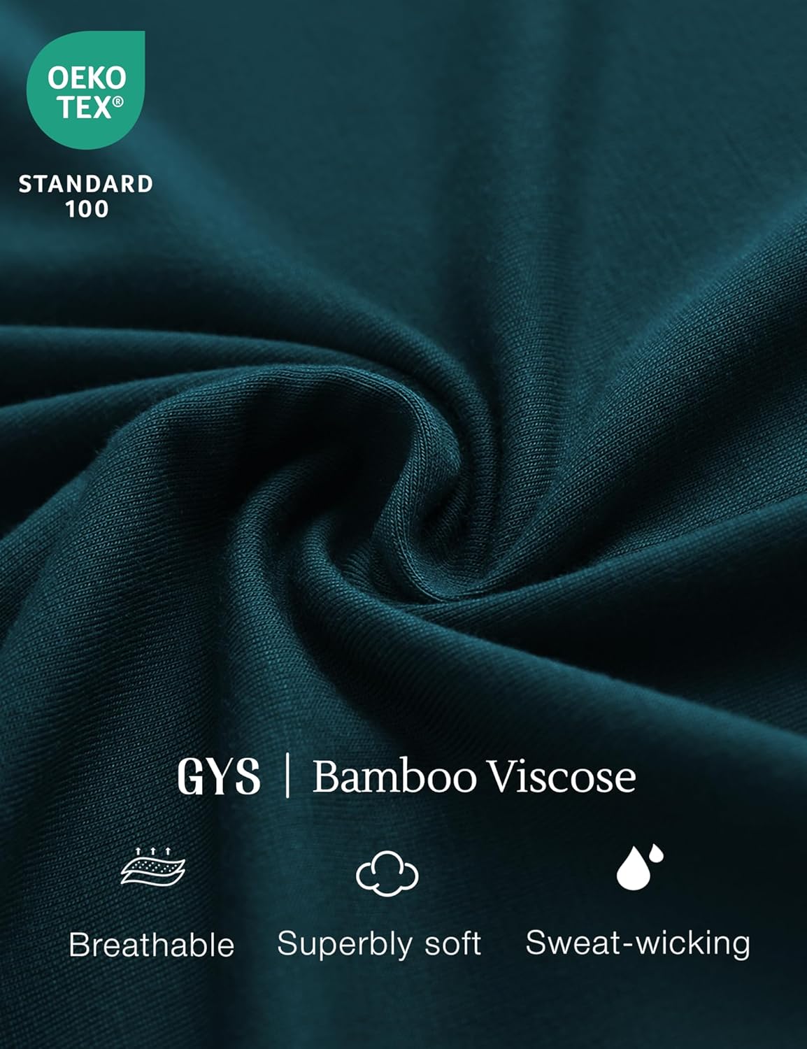 GYS Bamboo Viscose Men's Pajama Sets Short Sleeve Crew Neck Lounge Sets with Pockets - Image 6