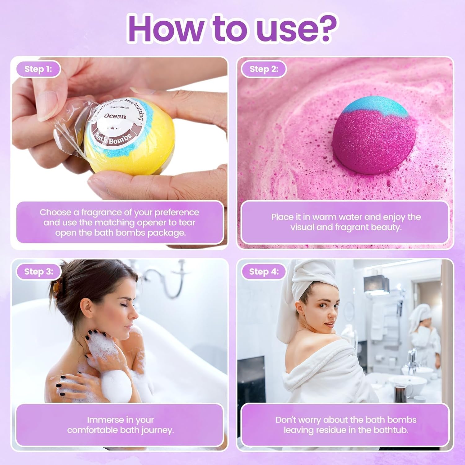 Bath Bombs for Women, Easter Basket Stuffers, Bubble Shower