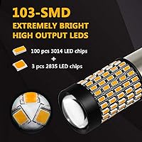 Vista 2 de PHINLION 1156 Bombillas LED de señal de giro súper brillantes 3014 103-SMD BA15S P21W 1156 7506 Bombilla LED con proyector para luces intermitentes