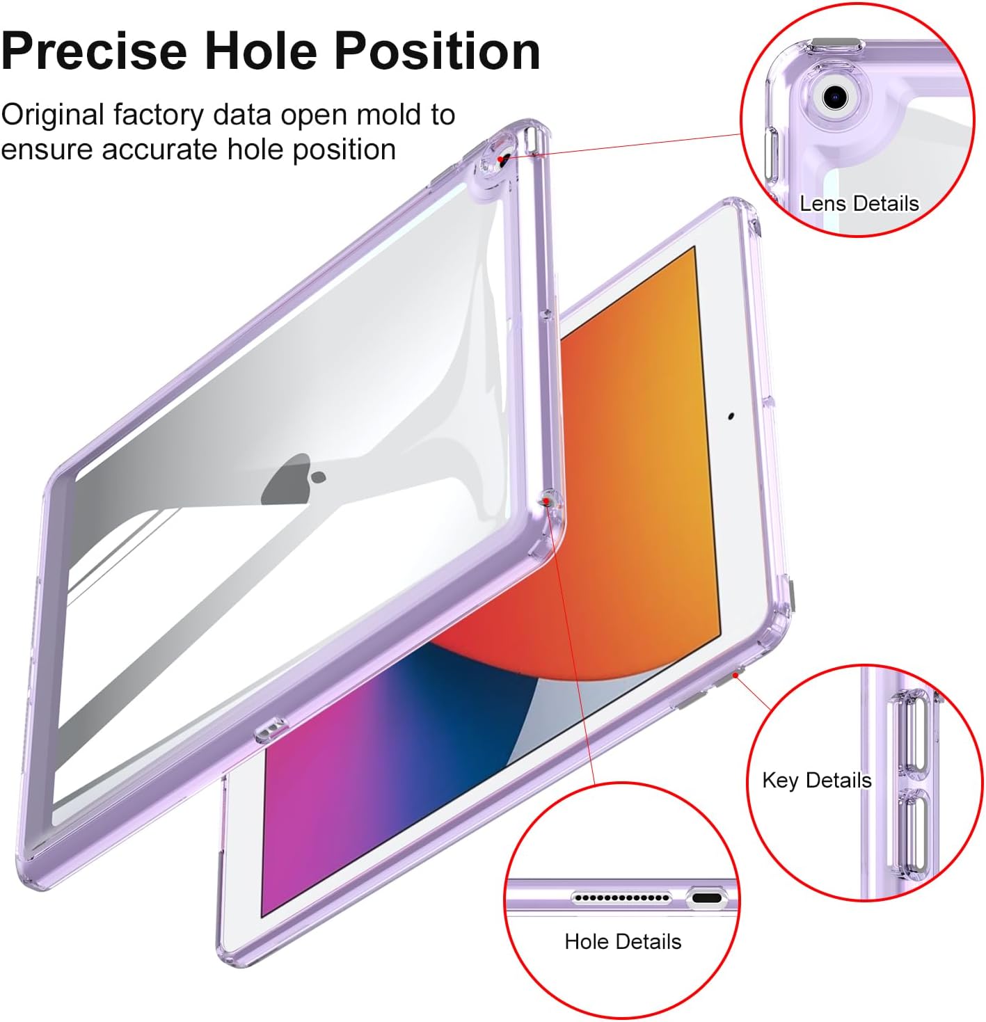 Slim Lightweight Tablet for iPad Air 2/5th/6th 9.7 2017 2018 Generation Case,Soft Transparent TPU Back Shockproof Tablet Case 9.7 Inches - Pink