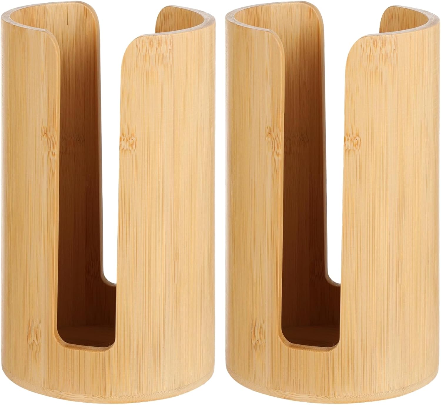 OMISTAR 2 PCS Wooden Mason Jar Lid Organizers, 3.7 in Inner Dia, Canning Jar Vertical Storage Holder for Metal Plastic Wood Lids, Easy Access U Slots