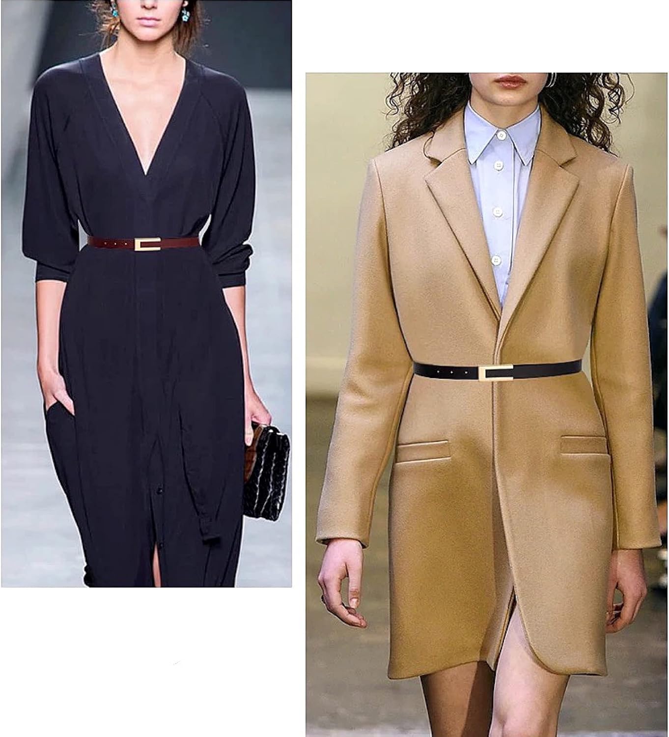 Women's Belt Genuine Leather Belts Durable Waist Belt Gold Color Buckle Waistband For Pants, Jeans, Width 0.80" - Image 7