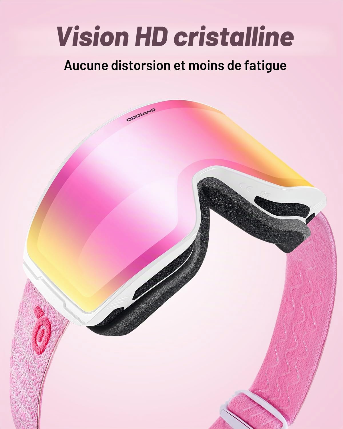 Odoland Lunettes de Ski Photochromique pour les Jours Ensoleillés et Nuageux, Anti-Buée, UV400 Protection, Masque de Ski de Neige et Snowborad pour Homme Femme Adulte Adolescent