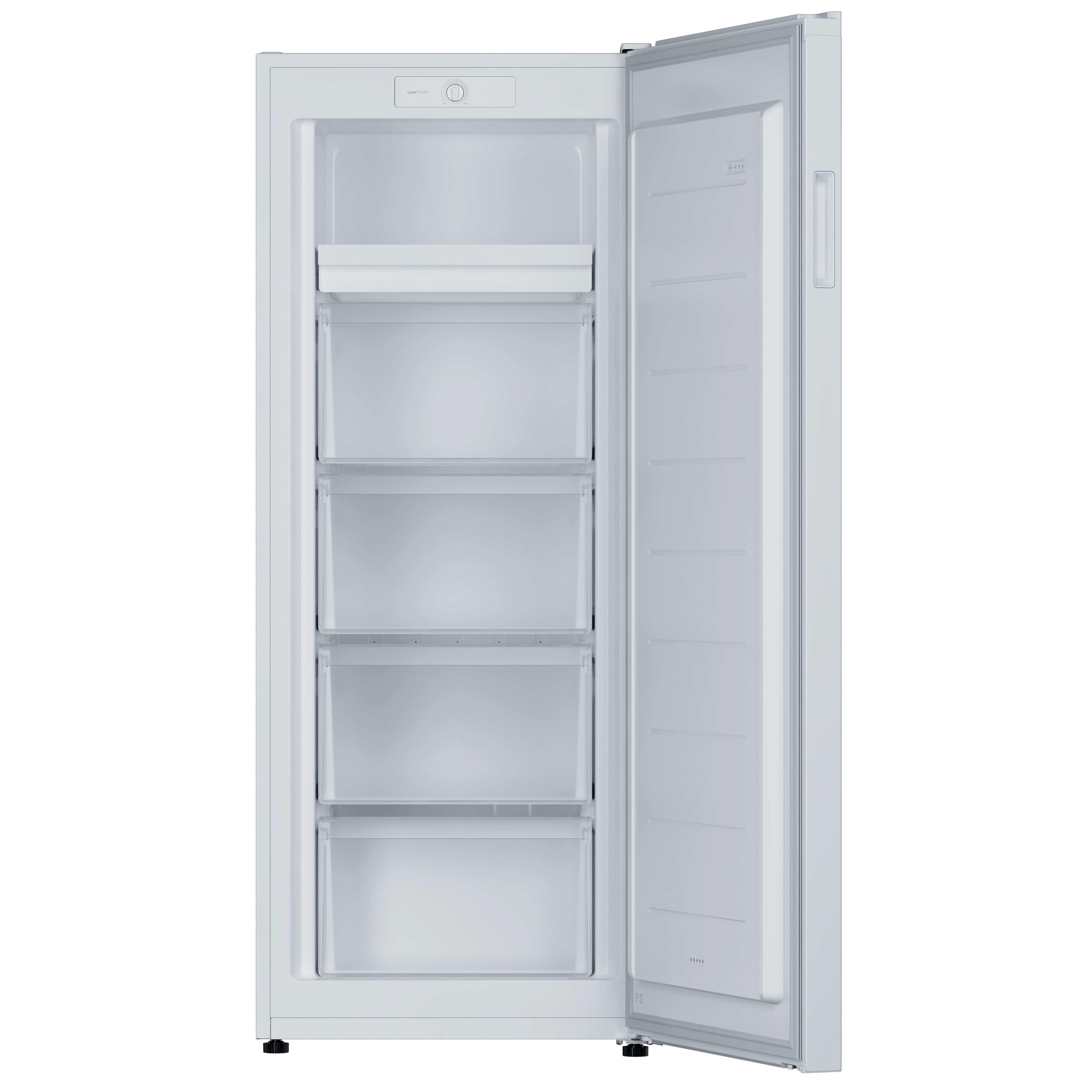 Candy Up Freezer 300 CNUQ2L513EW, congelatore verticale, larghezza 55 cm, 169 l, 3 cassetti, controllo meccanico della temperatura, gambe regolabili, illuminazione interna a LED, maniglia esterna, 37