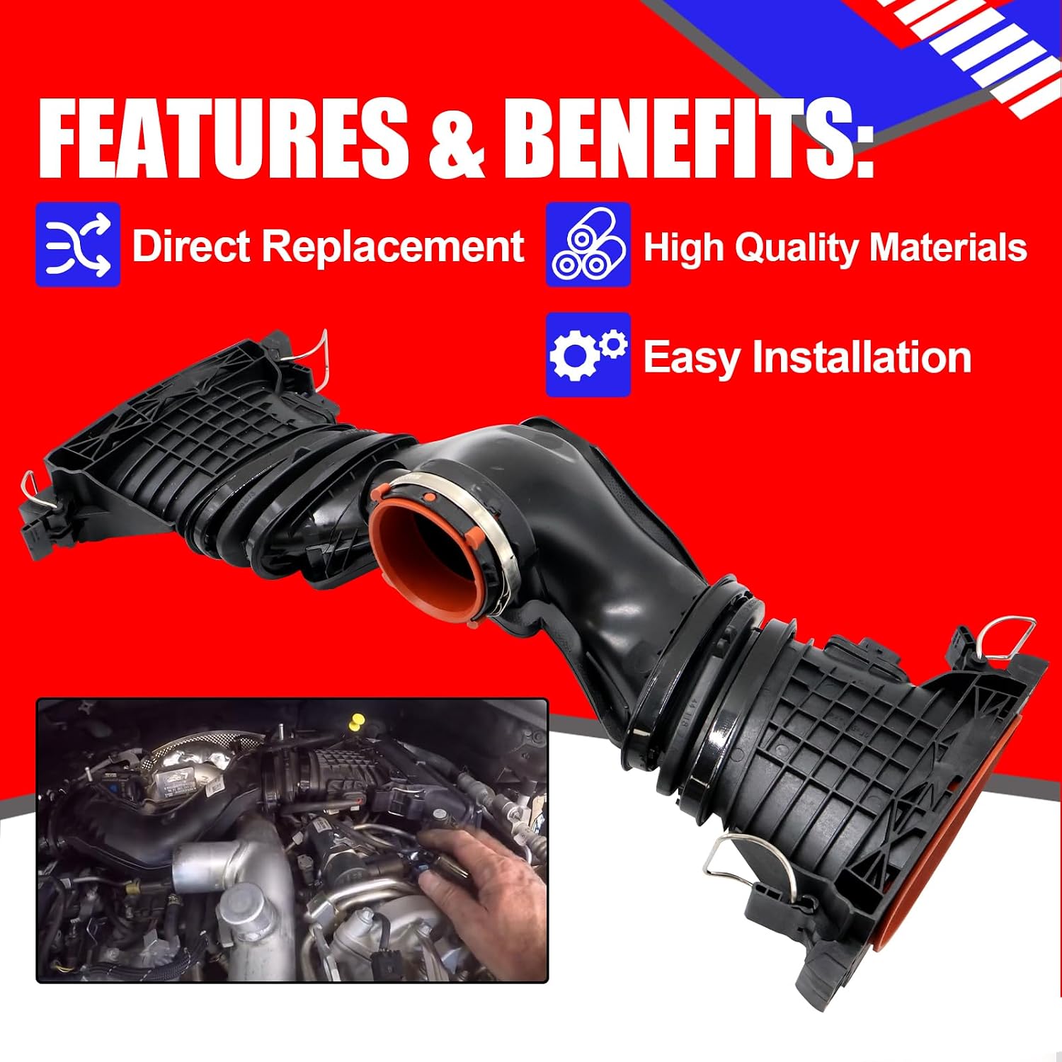 SMMS Air Intake Duct A6420901742 with Air Mass Sensor Compatible with Mercedes-Benz GL350 ML280 GL320 C320 E280 350 G320 3.0L 2012-2015, Replaces OE A6420901642 A6420900142