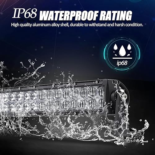 Miniatura 5 de Auxbeam Barra de luces LED de 52 pulgadas y 300 W, lámpara de conducción todoterreno súper brillante de 30000 lúmenes, lente 5D, doble fila,