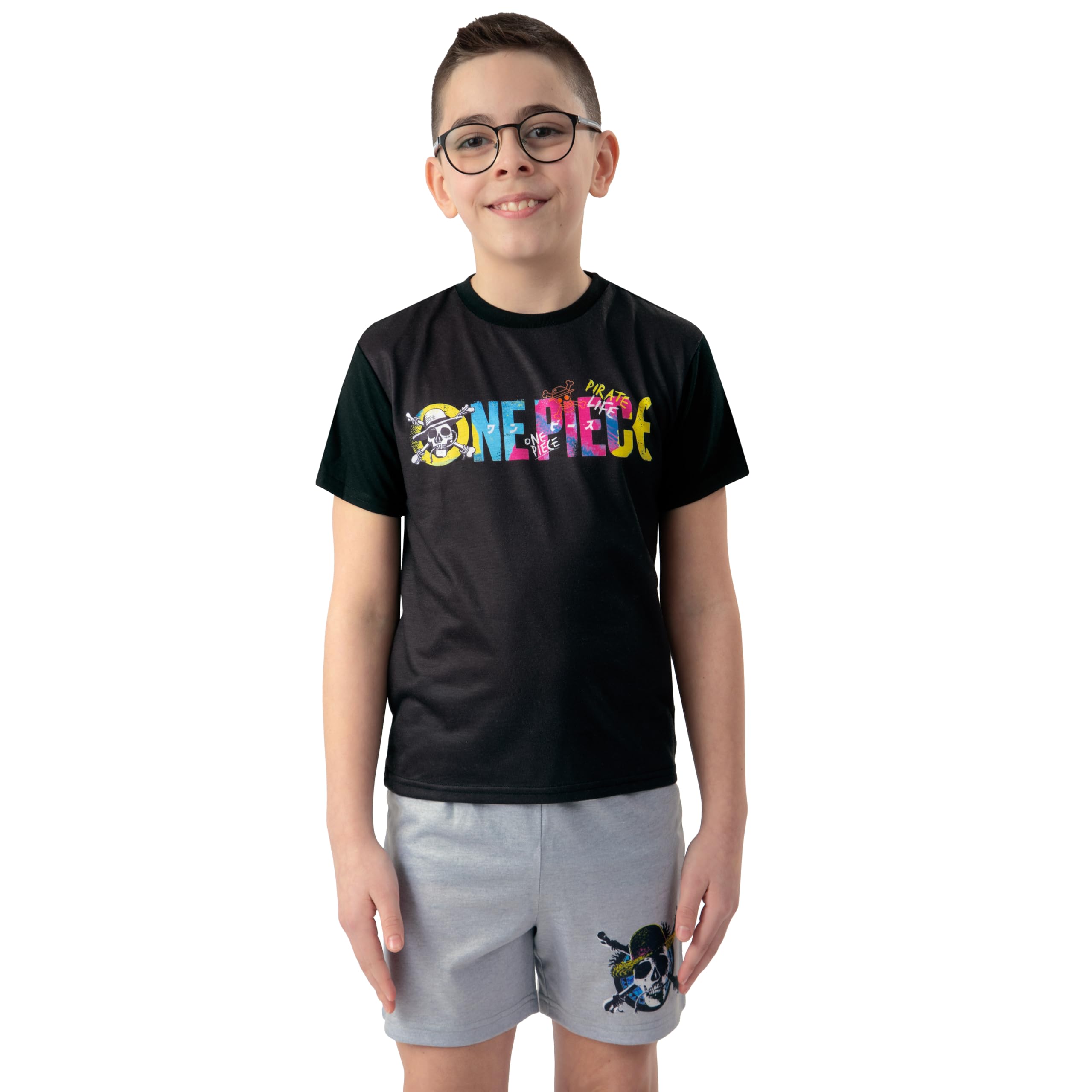 One Piece Pyjama Garcon, Pyjama Enfant Garcon Manche Courte, Vetement Enfant Anime