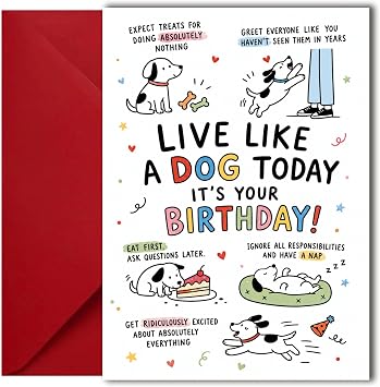 LimaLima Dog Birthday Card Funny Design For Owner Lover Perfect For Friends & Family