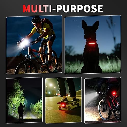 Miniatura 8 de Bike Light for Night Riding, 2000LM1000LM Bicycle Headlight & Taillight, Multiple Modes,3000mAh2000mAh USB C Rechargeable Waterproof LED Bright Bike