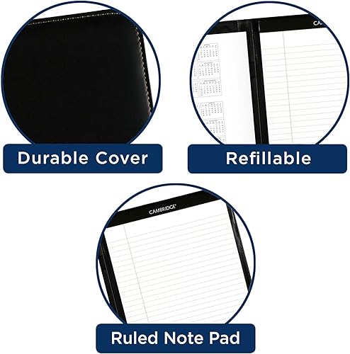 Miniatura 7 de AT-A-GLANCE 2024-2025 - Padfolio mensual ejecutivo de 13 meses, 9 x 11 pulgadas, negro, de enero de 2024 a enero de 2025, 7029005