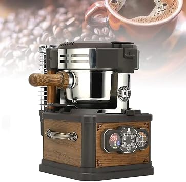 Retro Coffee Roaster، 700W 150g Automatic Coffee Bean Roaster Machine للاستخدام المنزلي ، 3 أوضاع للخبز ، 8 مستوى للخبز ، مزيل دخان مدمج ، نظام فصل قذيفة الفول ، أ