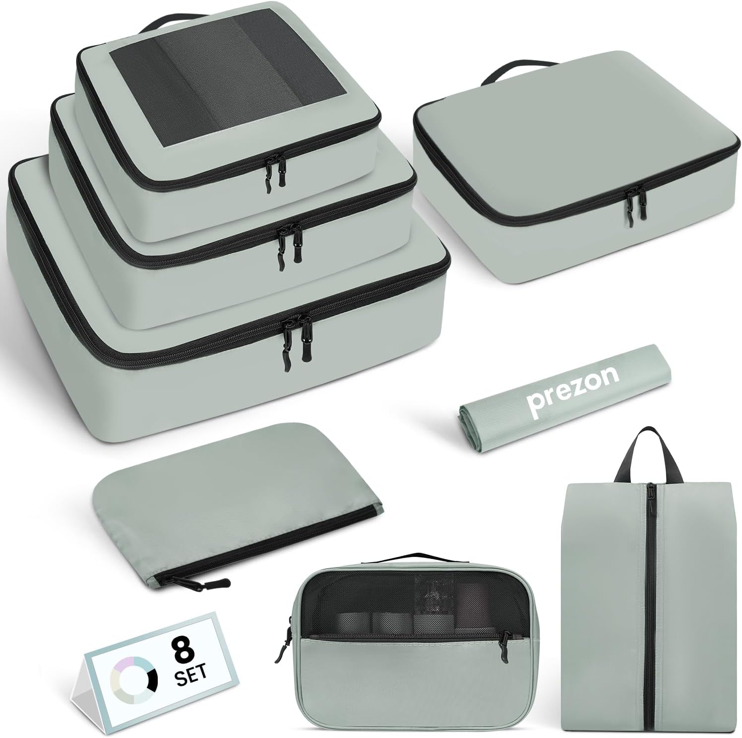 Prezon Packing Cubes for Suitcase 8 Set, Lightweight Luggage Packing Organizers Packing Cubes for Travel Accessories Prezon Packing Cubes for Suitcase 8 Set, Lightweight Luggage Packing Organizers Packing Cubes for Travel Accessories