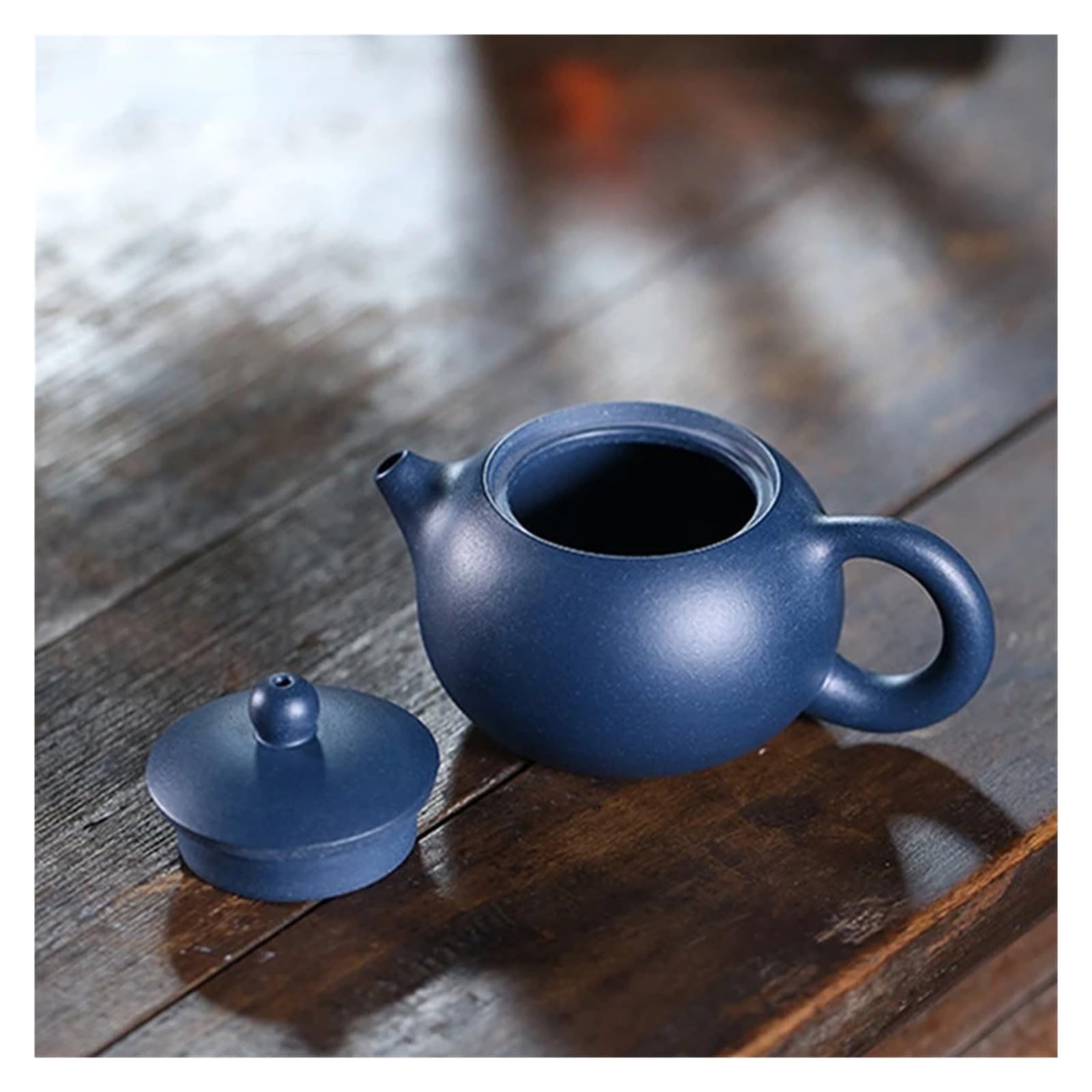 teteras Teteras de arcilla morada hechas a mano, tetera con infusor en forma de bola azul, juego de té de belleza