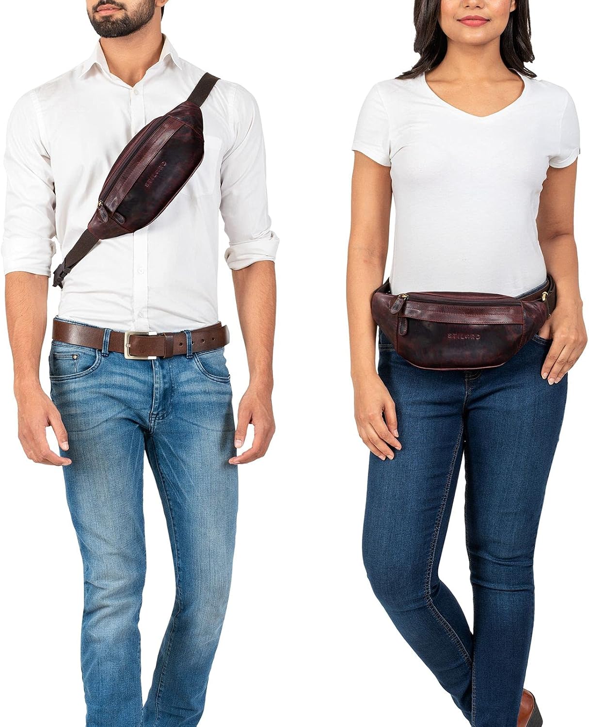 STILORD "Terry" Leather Waist Belt Bag Vintage Bum Bag for Men and Women Genuine Leather Belt Pouch for Dog Walking Running Pack Festival Bag Colour:Kara - Image 3