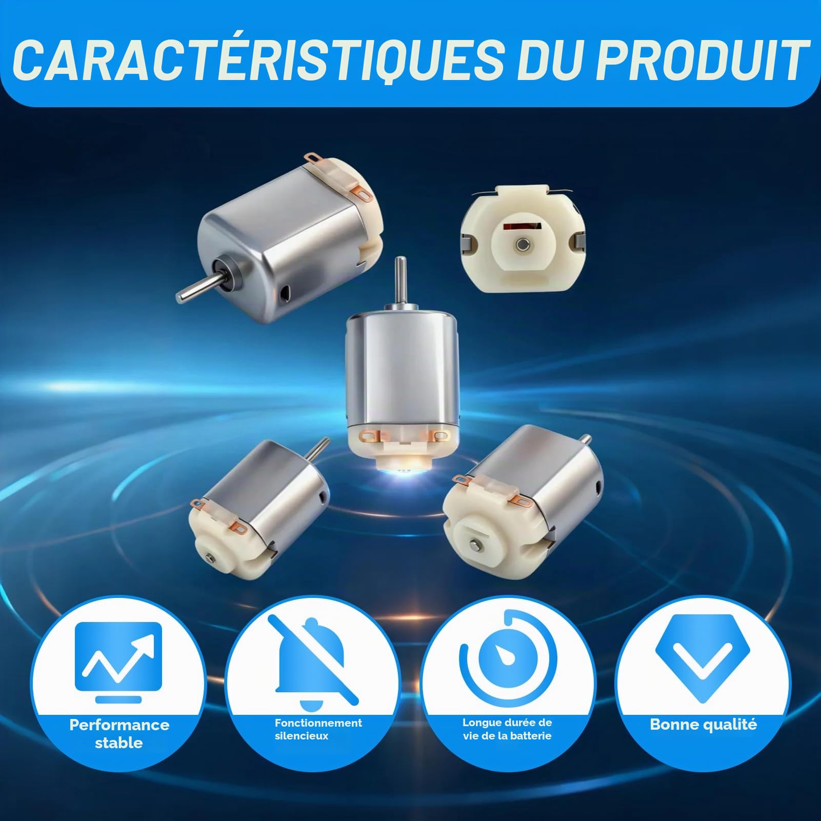 Lot de 10 mini moteurs DC 1,5 V-6 V Micro130 19500 tr/min pour jouets robot DIY