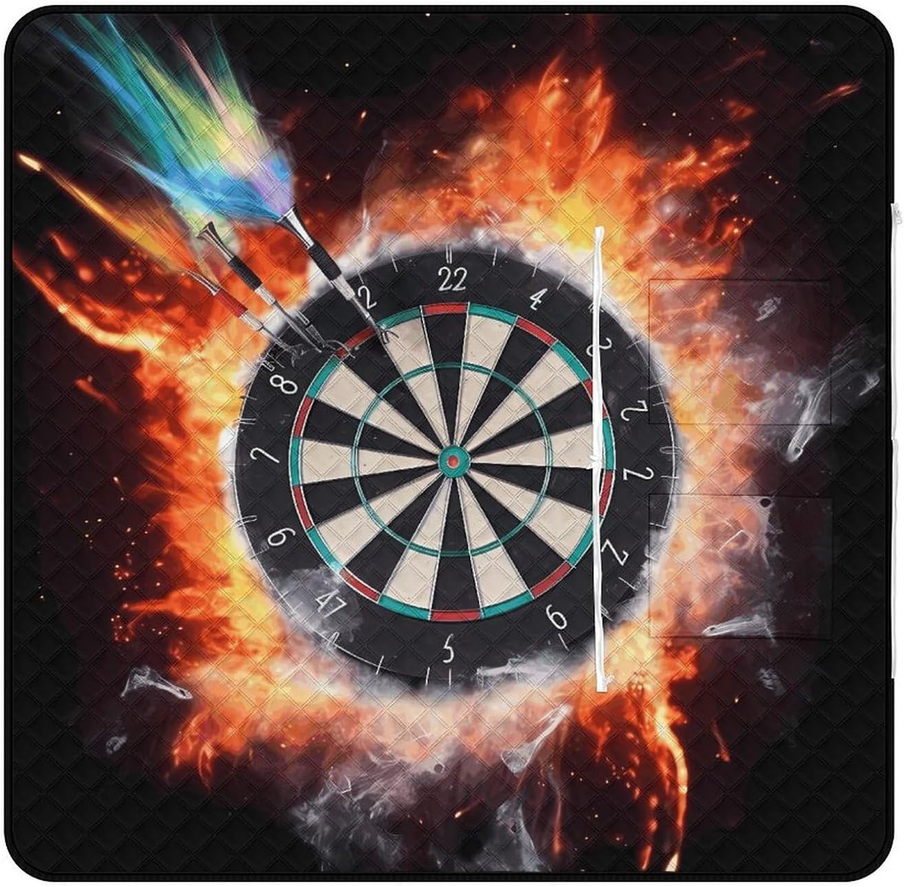 Dart Board Picnic Blanket with Zipper Water Resistant Sand Free Picnic Mat Washable Foldable Easy Carry Beach Blanket for Lawn Beach Hiking Camping