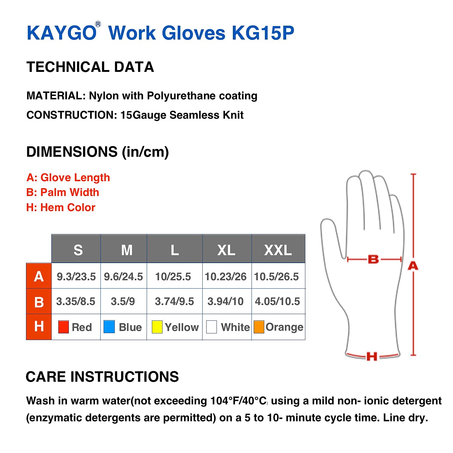 Work Gloves PU Coated-12 Pairs,KAYGO KG15P,Nylon Lite Polyurethane Safety Work Gloves Gray Polyurethane Coated Knit Wrist Cuff Ideal Light Duty Work - View #7
