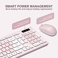 Vista 4 de Reccazr - Combo de teclado y mouse inalámbricos, teclado y mouse de tamaño completo 2.4G, inalámbrico, mouse ajustable de 3 DPI, teclado de doble