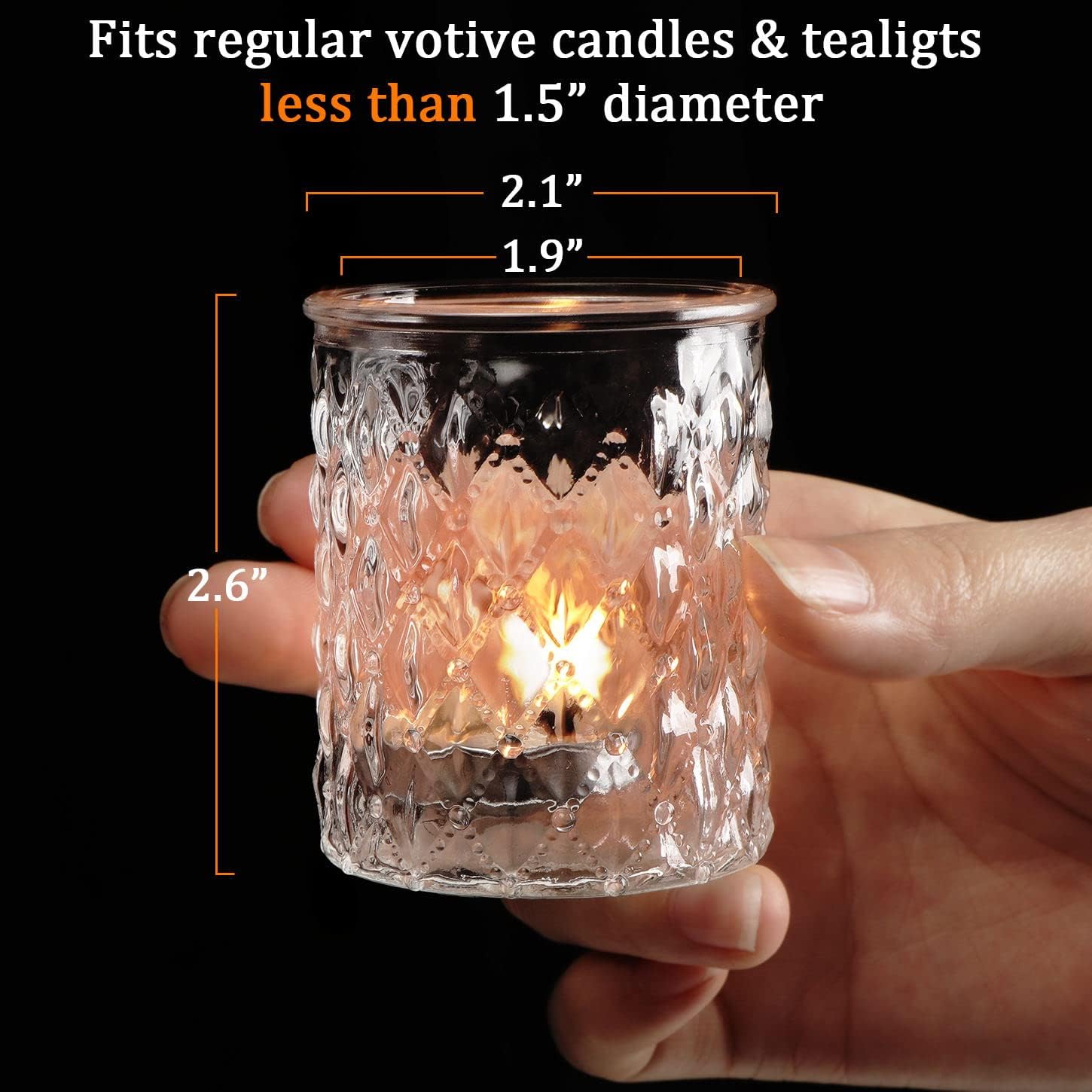 36pcs Votive Candle Holders for Wedding Centerpieces, Clear Glass Candle Holder in Bulk, Tealight Candle Holder for Party Decorations and Home Decor