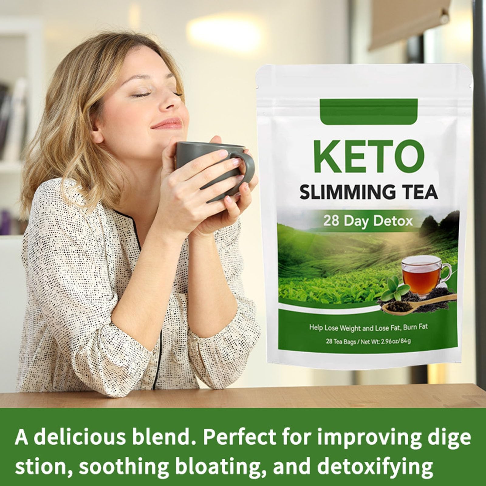 Té De Hierbas Naturales Adelgazante 28 Días Desintoxicación Cintura Estómago Plano Control De Peso 2pcs