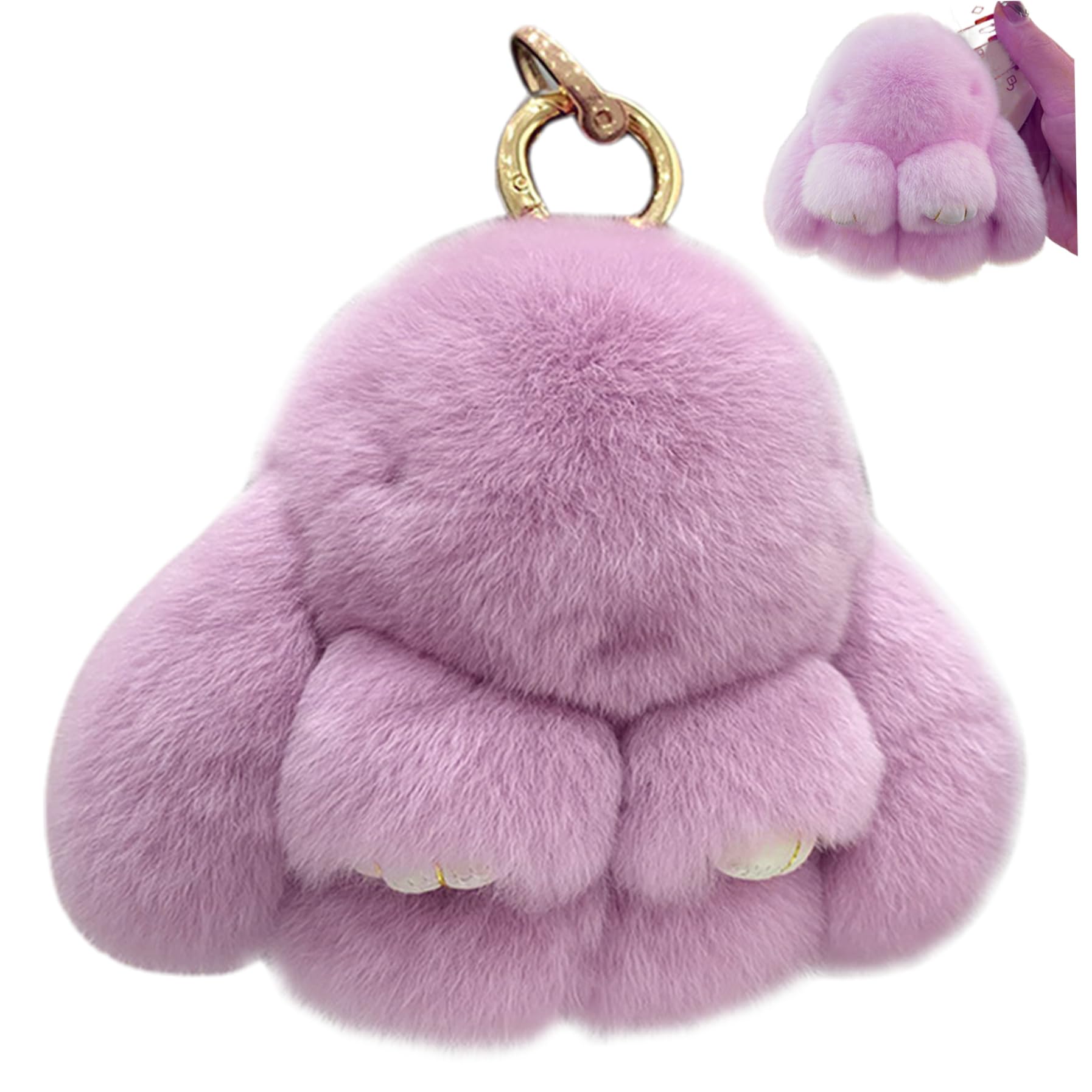 Portachiavi Coniglio Morbido In Pelliccia Sintetica Rosa - Portachiavi Peluche Pasquale