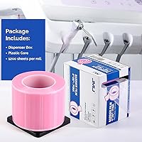 Vista 5 de JMU Película de barrera rosa, película de barrera dental para tatuajes, cinta de barrera de 4" x 6", 1200 hojas