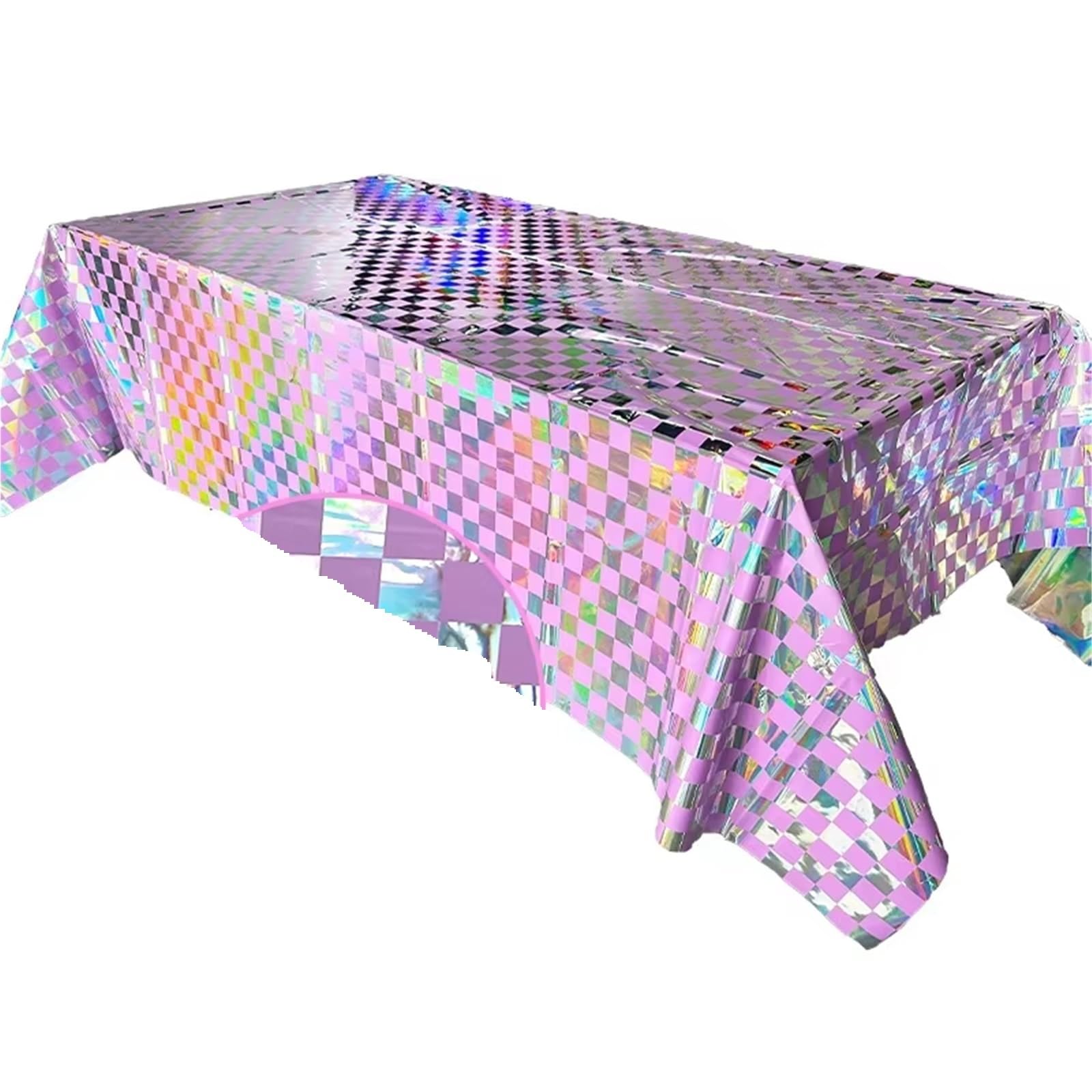 Disco Table Runner Purple Laser Tablecloth Glitter Birthday Decoration Wedding Party Pink Aluminum Film Large Tablecover(C,1pcs)