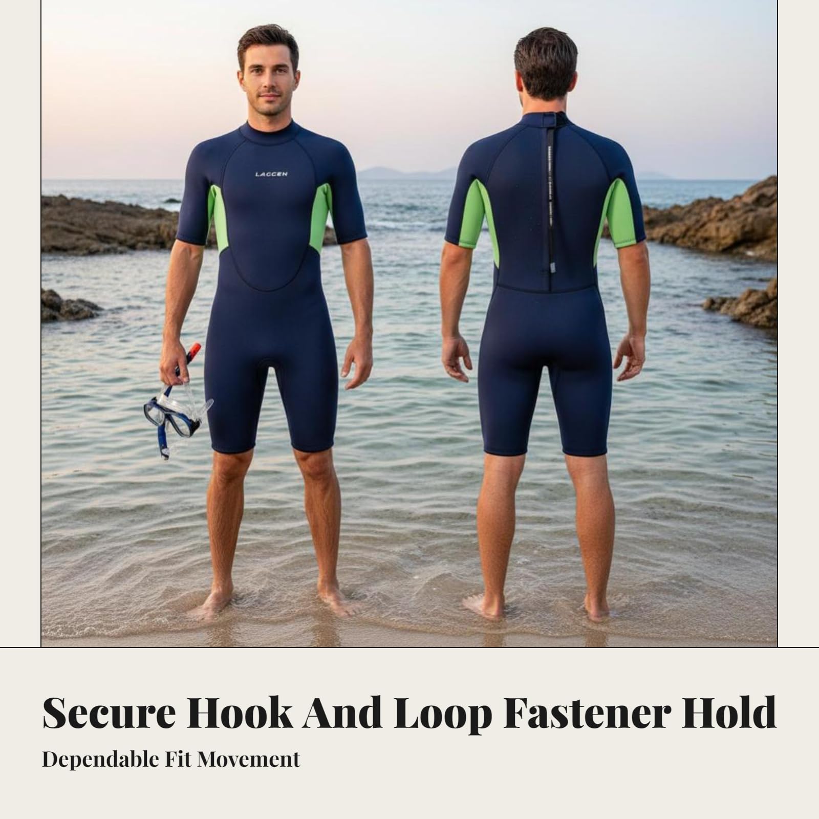 Muta Uomo Neoprene Monopezzo Muta Subacquea Triathlon Nuoto Acque Libere Allenamento 3mm Calda E Comoda Manica Corta Struttura a Basso Attrito
