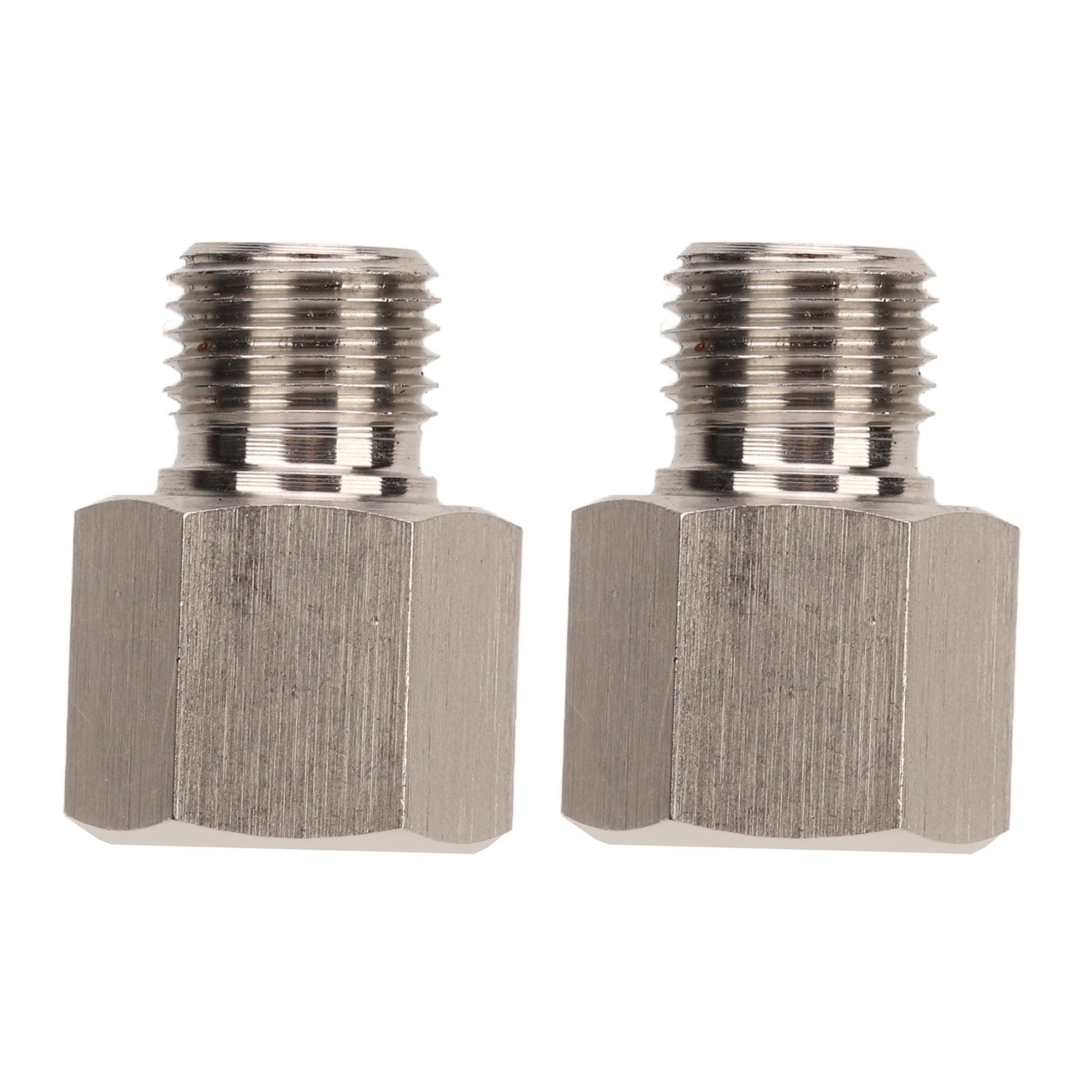 Tissting Adapter voor manometer van roestvrij staal 1/8 inch NPT vrouwelijk naar M10 x 1,0 mannelijk met afdichting, schroefdraadadapter verloopstuk voor oliemanometer