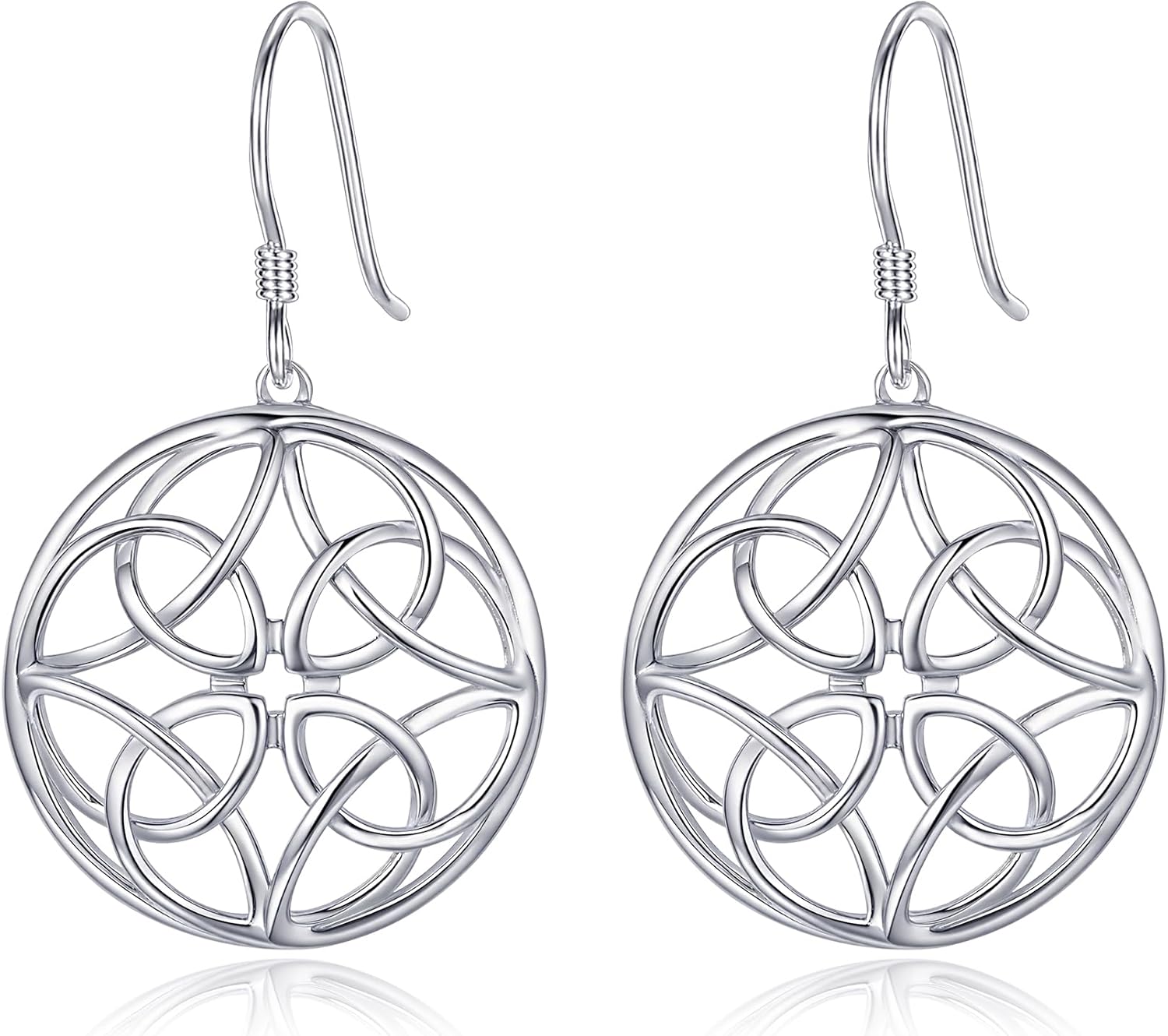 FANZE 925 Sterling Silver Good Luck Irish Celtic Knot Dangle Earrings for Women