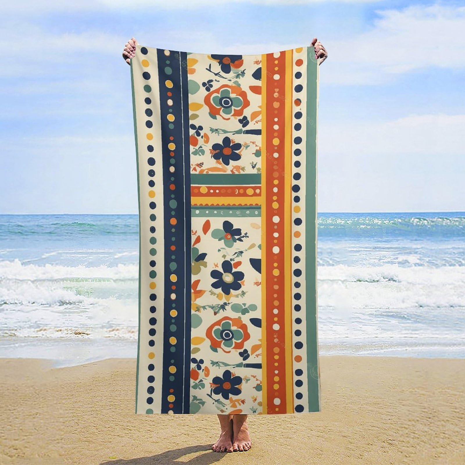 NTVOWPZO Shapes Beach Towel Oversized Microfiber Bath Towels Lightweight Sand Proof Beach Towels Absorbent Pool Towels for Swimming Yoga Bathroom Towel 31.5" X 63"