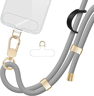 ROCONTRIP Phone Lanyard Crossbody Phone Strap Premium Phone Neck Strap Adjustable Phone Charm with Upgrade Metal Buckle and 2 TPU Tether Tabs Compatible with Most Smartphones