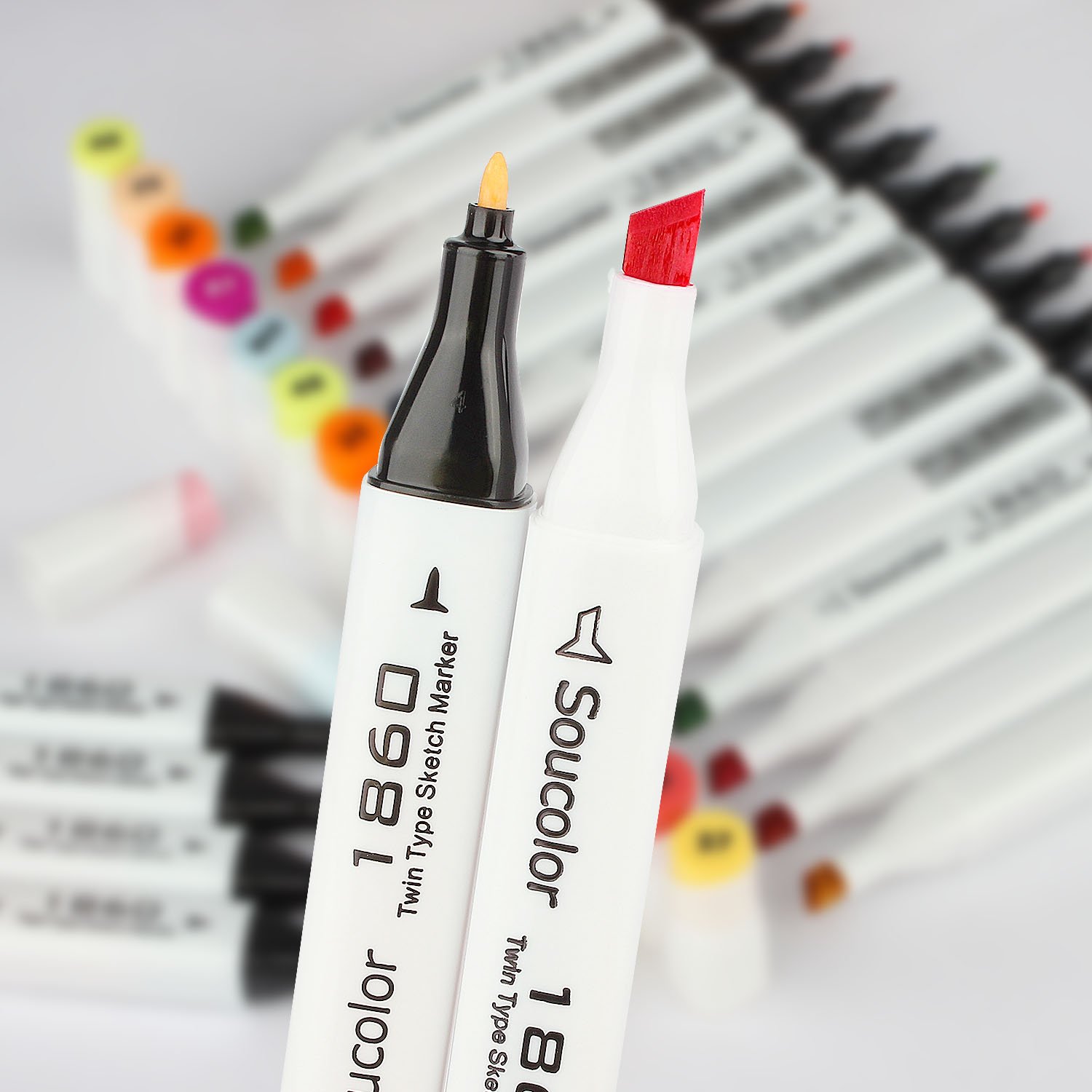 Buy Soucolor 36 Colors Dual Tip Art Sketch Twin Marker Pens
