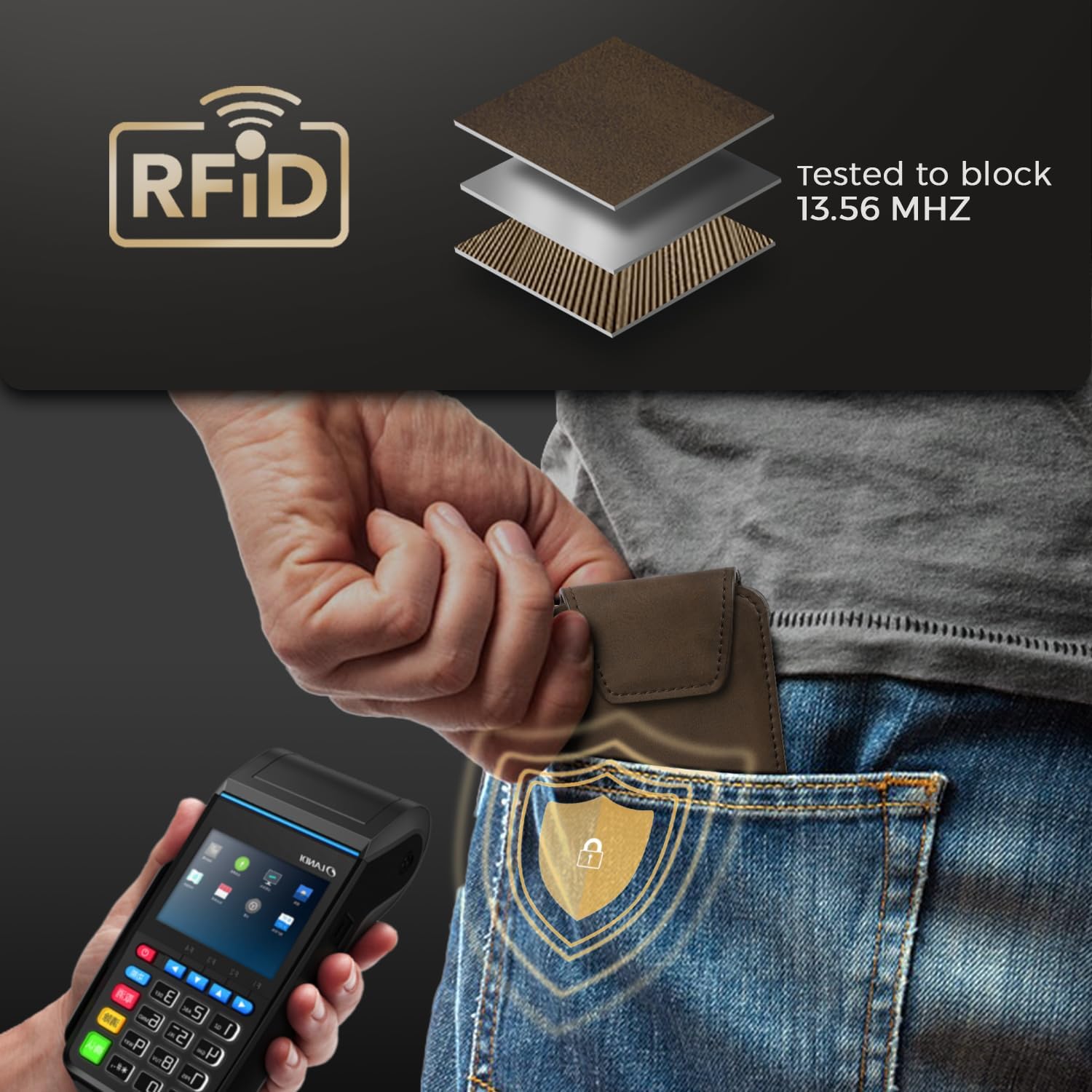 Zitahli Slim Wallet for Men Front Pocket – Thin Minimalist Credit Card Holder with Magnetic Closure & Elastic Cash Strap, RFID Blocking Wallet Holds up to 10 Cards & 15 Bills